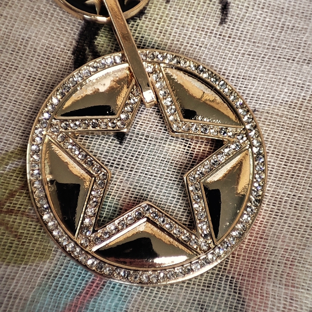 Solid Gold Rock Star Bcbg Generation Gold Tone Rh… - image 4